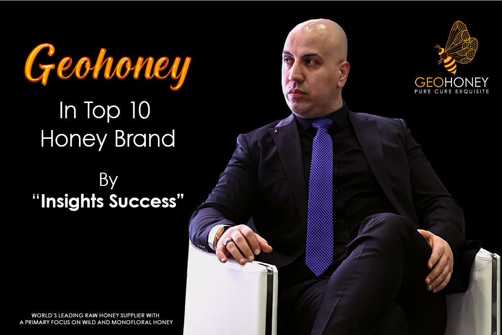The image of Global Honey Brand leader Mr. B A Barry with a quote of the world's leading raw honey supplier with a primary focus on wild and monofloral honey.